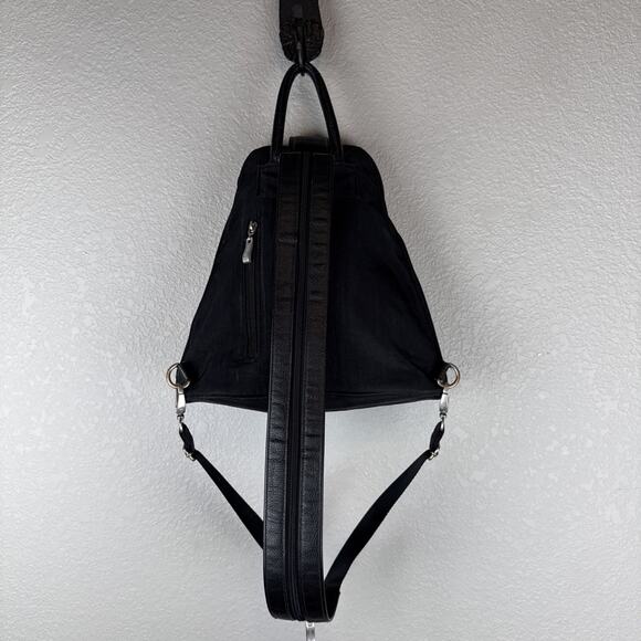 Baggallini Metro Backpack Sling Bag Purse Black Nylon RFID Protection Travel - Picture 6 of 8